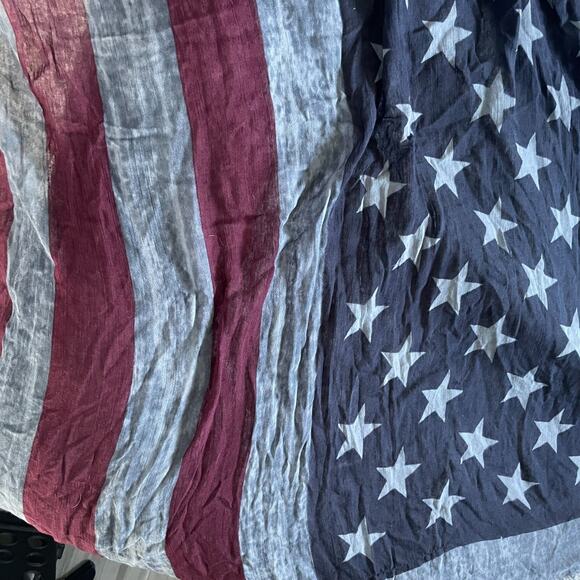 American Flag Printed Faded Vintage‎ Style Woman's Infinity Wrap Scarf 29"Length - Picture 3 of 10